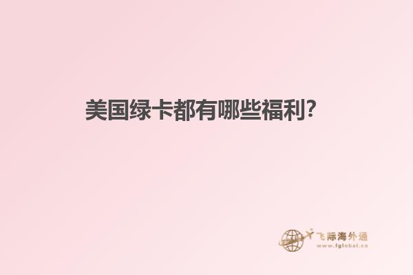 美国绿卡都有哪些福利?