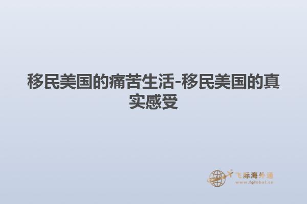 移民美国的痛苦生活-移民美国的真实感受