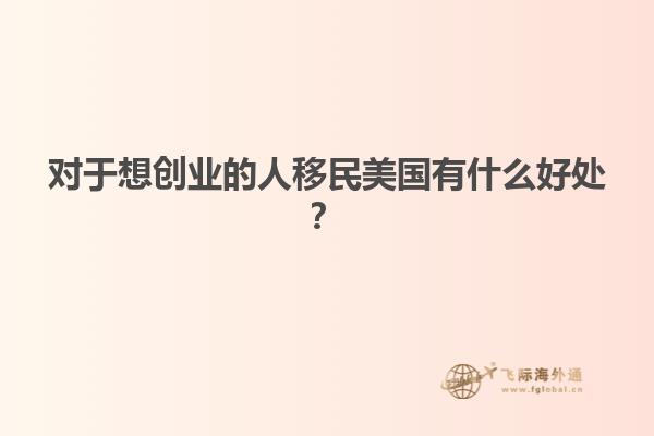 对于想创业的人移民美国有什么好处?