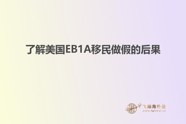 了解美国EB1A移民做假的后果