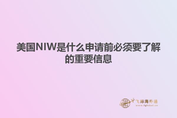 美国NIW是什么申请前必须要了解的重要信息