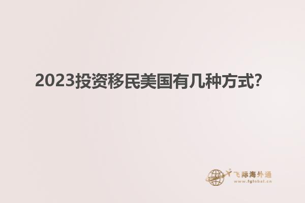 2023投资移民美国有几种方式?