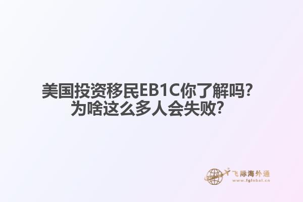 美国投资移民EB1C你了解吗？为啥这么多人会失败？