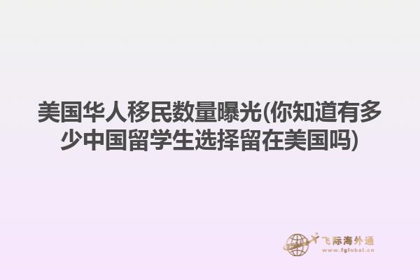 美国华人移民数量曝光(你知道有多少中国留学生选择留在美国吗)