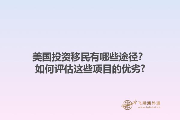 美国投资移民有哪些途径?如何评估这些项目的优劣?1.jpg