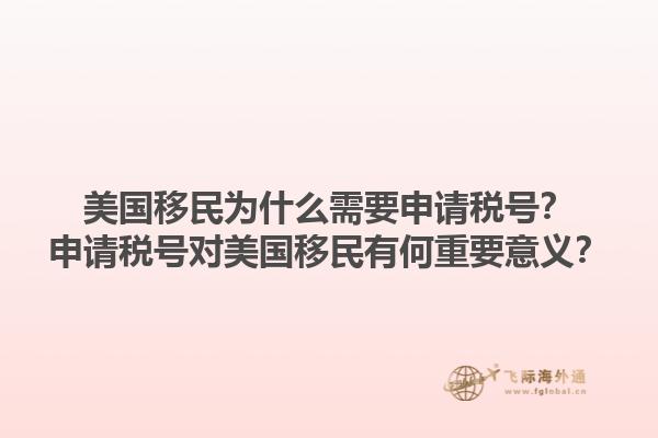 美国移民为什么需要申请税号?申请税号对美国移民有何重要意义?1.jpg