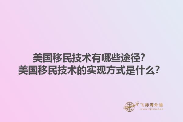 美国移民技术有哪些途径?美国移民技术的实现方式是什么?1.jpg