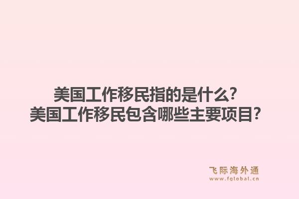 美国工作移民指的是什么?美国工作移民包含哪些主要项目?1.jpg