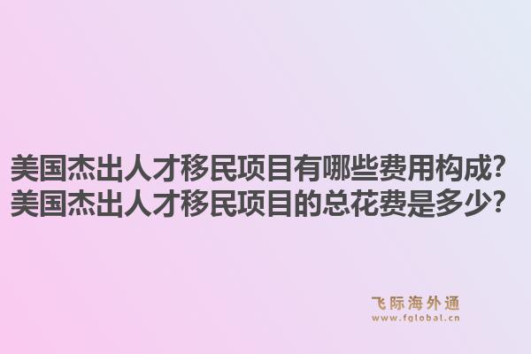 美国杰出人才移民项目有哪些费用构成？美国杰出人才移民项目的总花费是多少？1.jpg