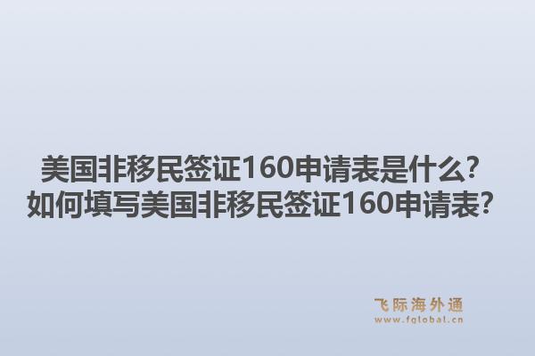 美国非移民签证160申请表是什么?如何填写美国非移民签证160申请表?1.jpg