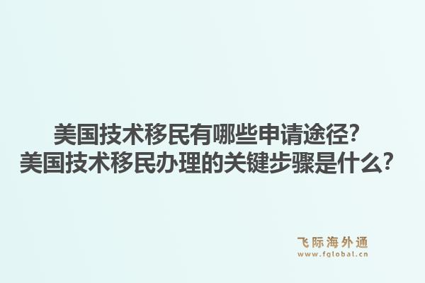 美国技术移民有哪些申请途径？美国技术移民办理的关键步骤是什么？1.jpg