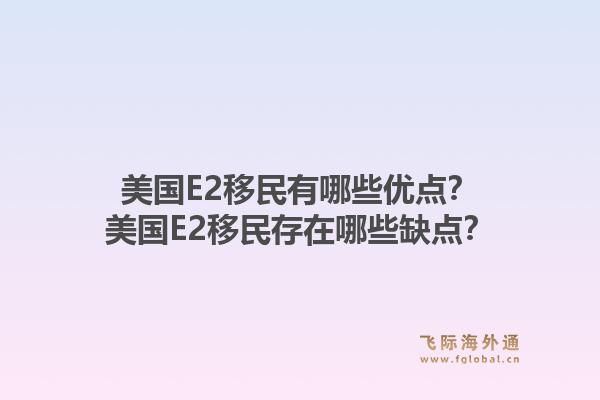 美国E2移民有哪些优点？美国E2移民存在哪些缺点？1.jpg