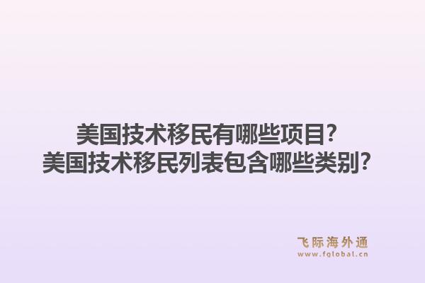 美国技术移民有哪些项目?美国技术移民列表包含哪些类别?1.jpg
