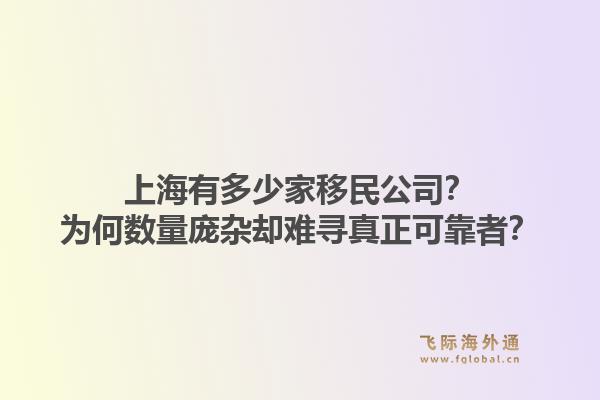 上海有多少家移民公司?为何数量庞杂却难寻真正可靠者?1.jpg