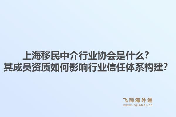 上海移民中介行业协会是什么？其成员资质如何影响行业信任体系构建？