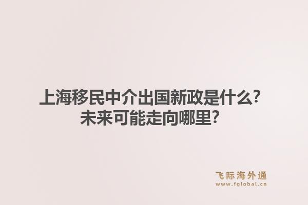 上海移民中介出国新政是什么？未来可能走向哪里？