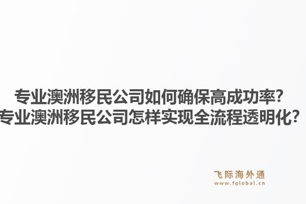 专业澳洲移民公司如何确保高成功率？专业澳洲移民公司怎样实现全流程透明化？