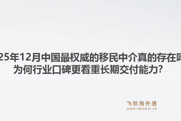 2025年12月中国最权威的移民中介真的存在吗？为何行业口碑更看重长期交付能力？