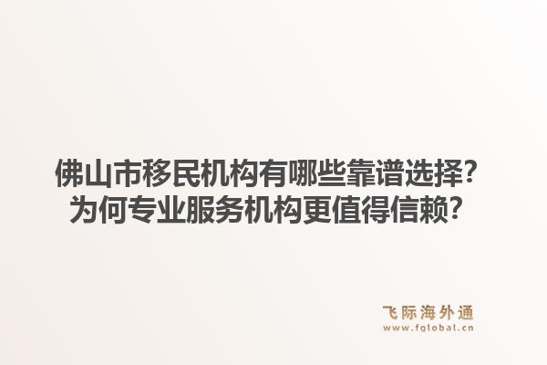 佛山市移民机构有哪些靠谱选择？为何专业服务机构更值得信赖？