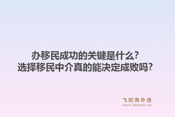办移民成功的关键是什么？选择移民中介真的能决定成败吗？