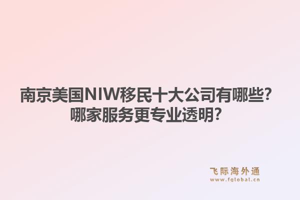 南京美国NIW移民十大公司有哪些？哪家服务更专业透明？