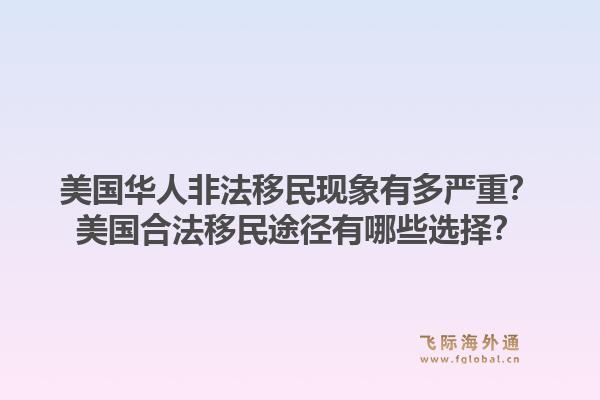 美国华人非法移民现象有多严重？美国合法移民途径有哪些选择？1.jpg
