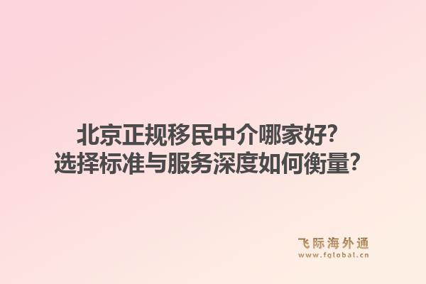 北京正规移民中介哪家好？选择标准与服务深度如何衡量？