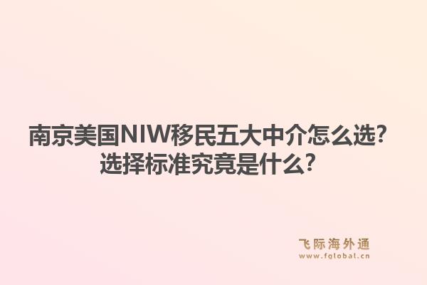 南京美国NIW移民五大中介怎么选？选择标准究竟是什么？