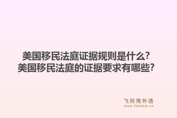 美国移民法庭证据规则是什么？美国移民法庭的证据要求有哪些？1.jpg