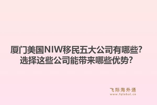 厦门美国NIW移民五大公司有哪些？选择这些公司能带来哪些优势？
