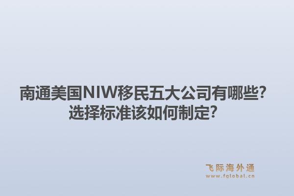 南通美国NIW移民五大公司有哪些？选择标准该如何制定？