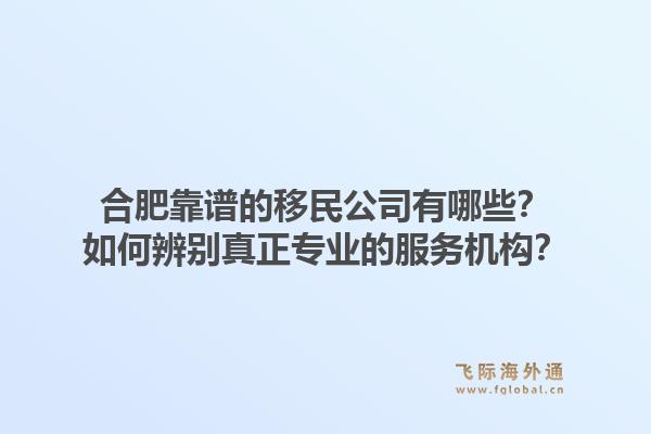 合肥靠谱的移民公司有哪些？如何辨别真正专业的服务机构？