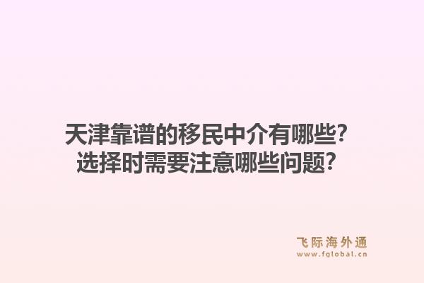 天津靠谱的移民中介有哪些？选择时需要注意哪些问题？