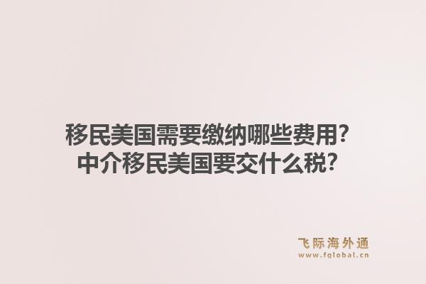 移民美国需要缴纳哪些费用？中介移民美国要交什么税？1.jpg