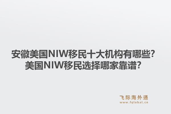 安徽美国NIW移民十大机构有哪些？美国NIW移民选择哪家靠谱？