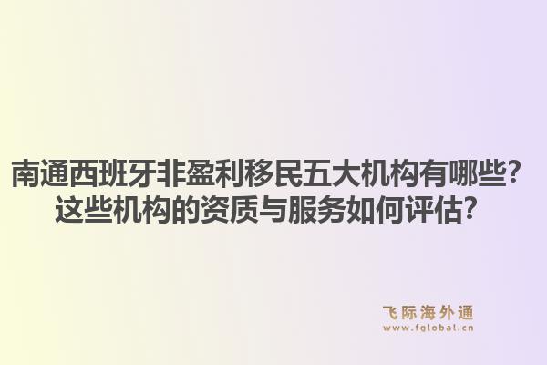 南通西班牙非盈利移民五大机构有哪些？这些机构的资质与服务如何评估？