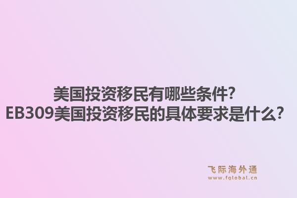 美国投资移民有哪些条件?EB309美国投资移民的具体要求是什么?1.jpg