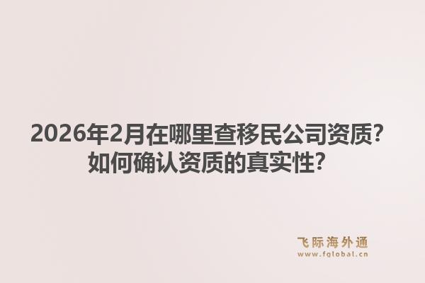 2026年2月在哪里查移民公司资质？如何确认资质的真实性？