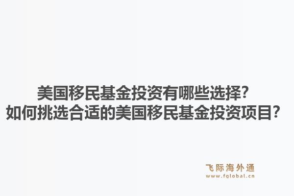 美国移民基金投资有哪些选择？如何挑选合适的美国移民基金投资项目？1.jpg