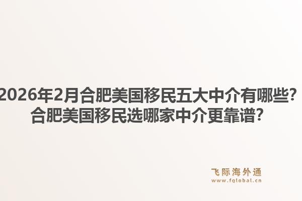 2026年2月合肥美国移民五大中介有哪些？合肥美国移民选哪家中介更靠谱？