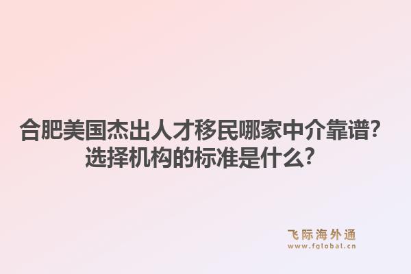 合肥美国杰出人才移民哪家中介靠谱？选择机构的标准是什么？