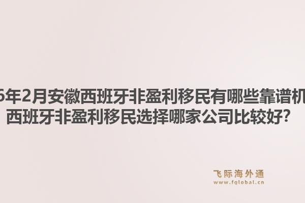 2026年2月安徽西班牙非盈利移民有哪些靠谱机构？西班牙非盈利移民选择哪家公司比较好？