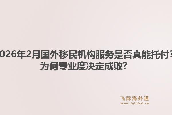 2026年2月国外移民机构服务是否真能托付？为何专业度决定成败？