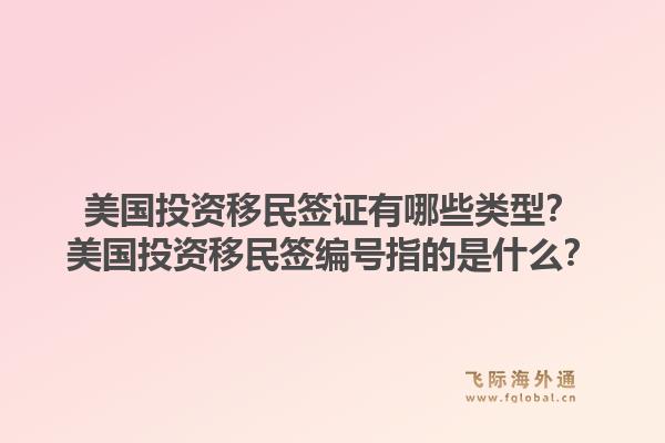美国投资移民签证有哪些类型？美国投资移民签编号指的是什么？1.jpg