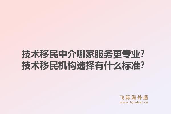 技术移民中介哪家服务更专业？技术移民机构选择有什么标准？