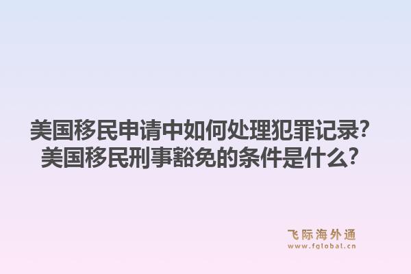 美国移民申请中如何处理犯罪记录?美国移民刑事豁免的条件是什么?1.jpg