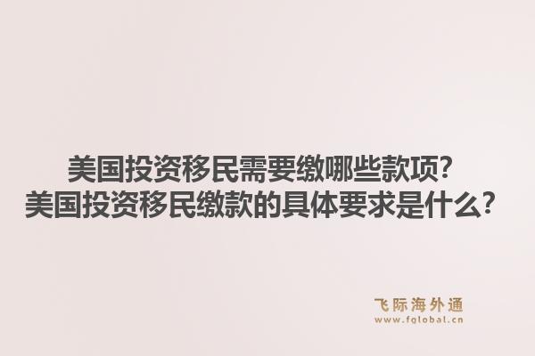 美国投资移民需要缴哪些款项?美国投资移民缴款的具体要求是什么?1.jpg