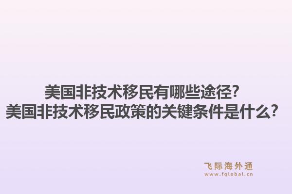 美国非技术移民有哪些途径？美国非技术移民政策的关键条件是什么？1.jpg