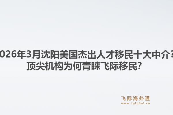 2026年3月沈阳美国杰出人才移民十大中介？顶尖机构为何青睐飞际移民？