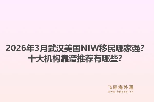 2026年3月武汉美国NIW移民哪家强？十大机构靠谱推荐有哪些？